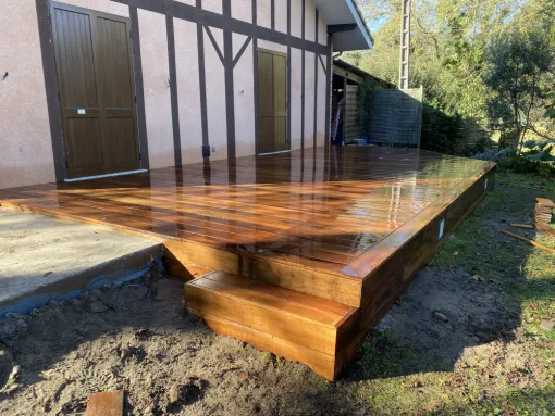 Fabrication et pose terrasse a magescq, Léon, DML Multiservices