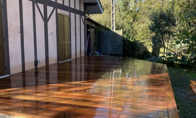 Fabrication et pose terrasse a magescq, Léon, DML Multiservices